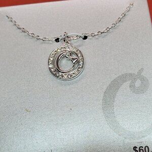 Fine Silver Plated Genuine Crystal  Letter "C" 18" Necklace